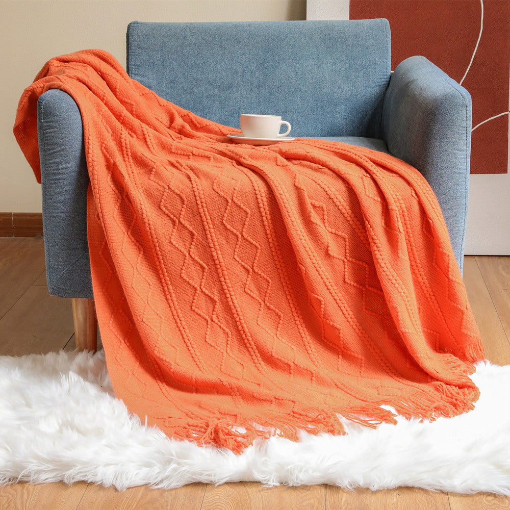 Cozy Decorative Fringe Throw Blanket