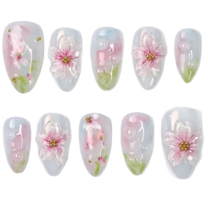Nature-Themed Artistic Press-On Nail Set Kalsten