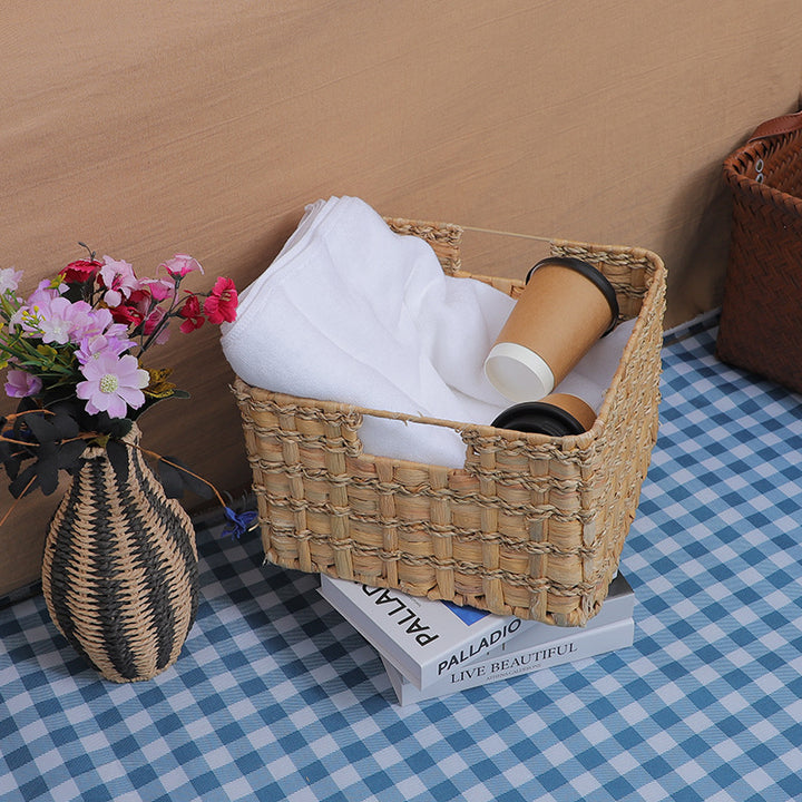 Practical storage basket made of natural materials