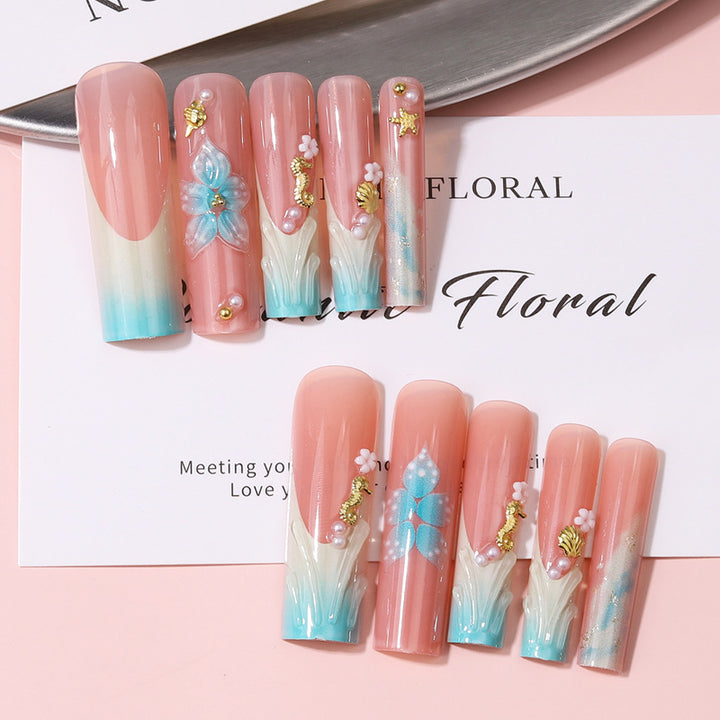 Floral Decorative Press-On Nail Set Kalsten