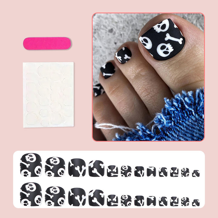 Nail art set with creative skull and bone designs Kalsten