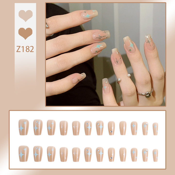 Acrylic nail set with sparkling star and glitter elements Kalsten