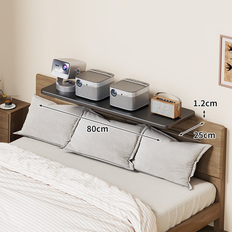 Slim Wall-Mounted Floating Bedside Shelf with Concealed Brackets