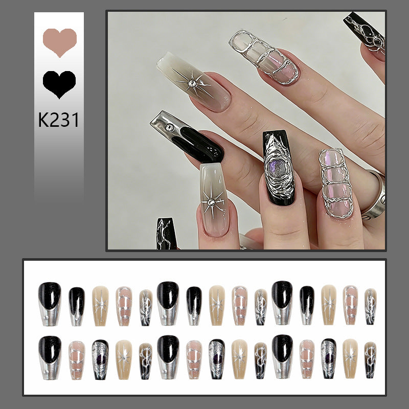 Artificial nail set with elegant glitter and design accents Kalsten
