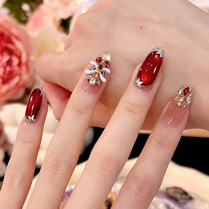 Elegant artificial nails with festive decor Kalsten