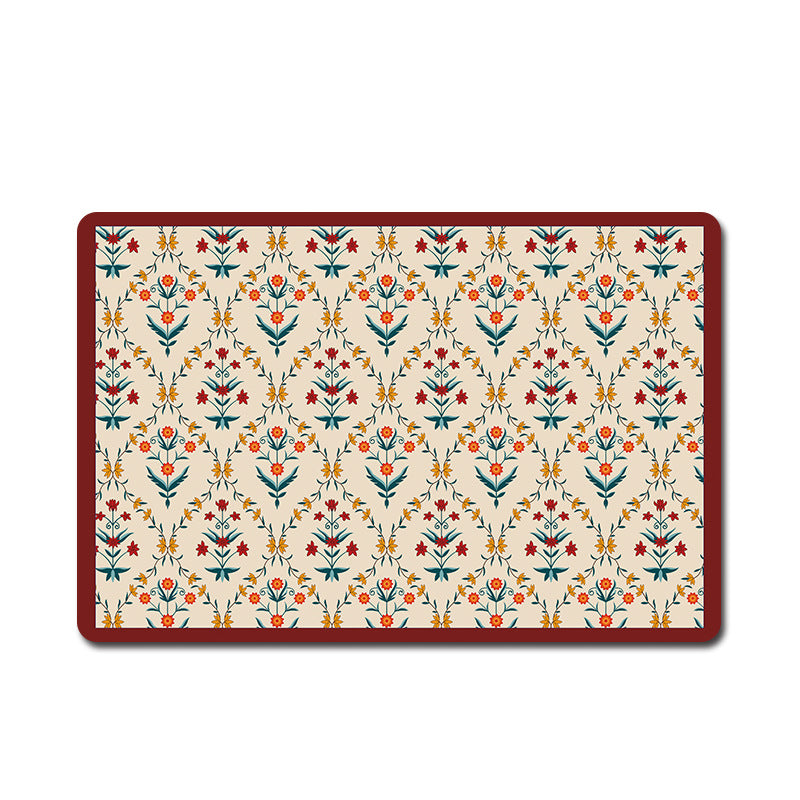 Vintage Floral Pattern Bath Mat Kalsten
