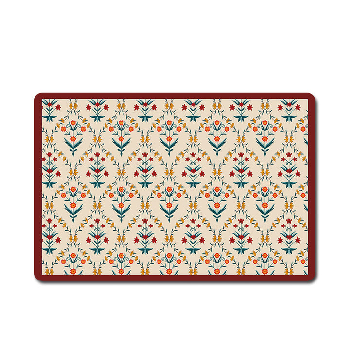 Vintage Floral Pattern Bath Mat Kalsten