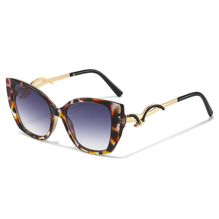 Oversized Geometric Cat-Eye Sunglasses with Gold Accents Kalsten