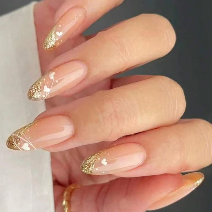 Glitter-Accent Almond-Shape Press-On Nail Set Kalsten