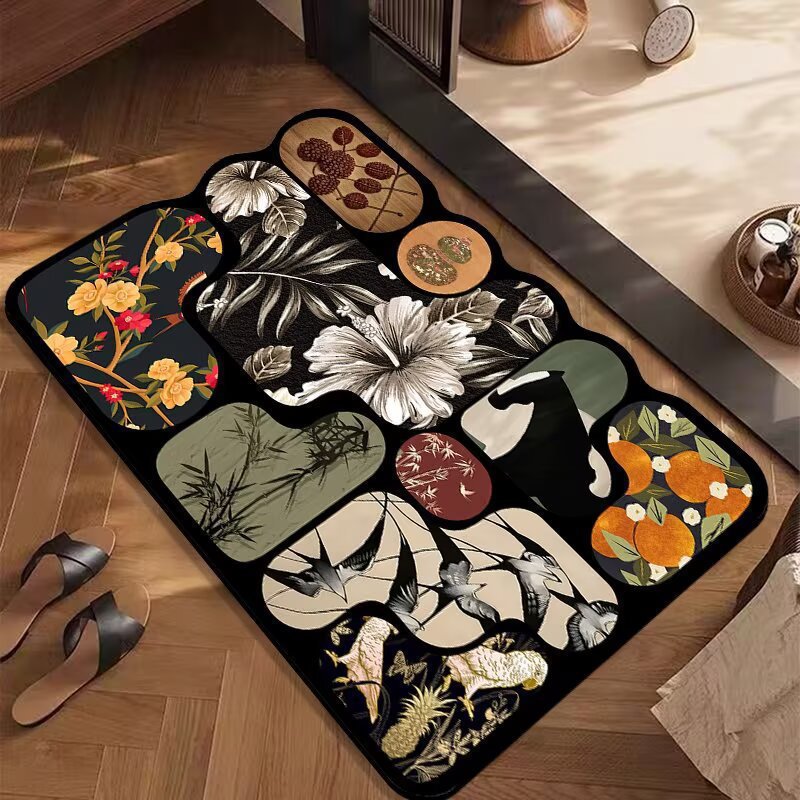 Artistic Floral Patterned Area Rug Kalsten
