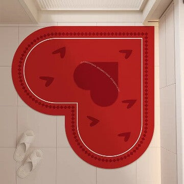 Heart-shaped Plush Bath Mat