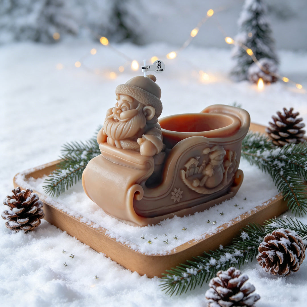 Santa Sleigh Shaped Candle Holder