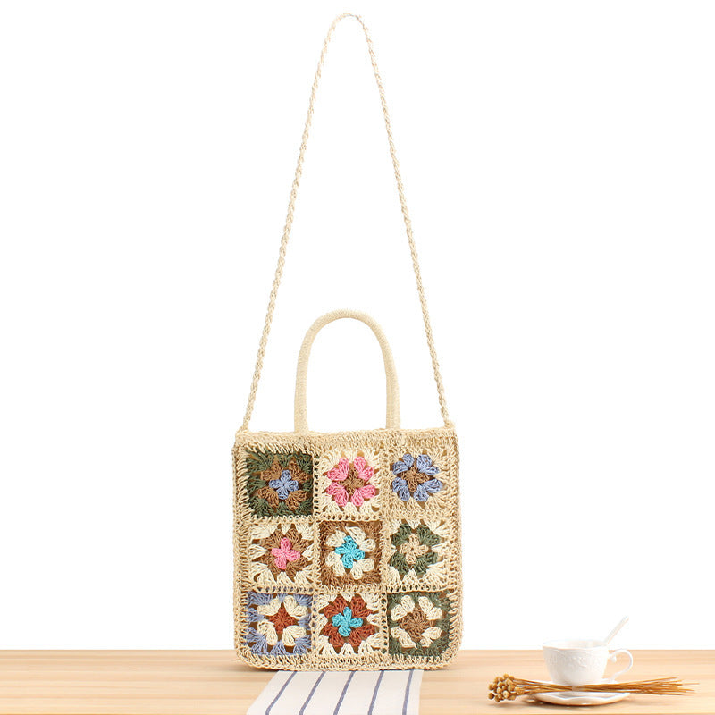 Hand-knotted tote bag with floral inspiration design Kalsten