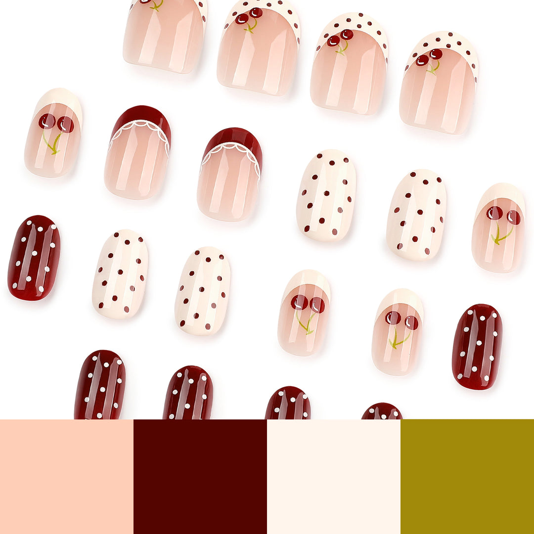 Artful Nail Art with Cherry Design Kalsten