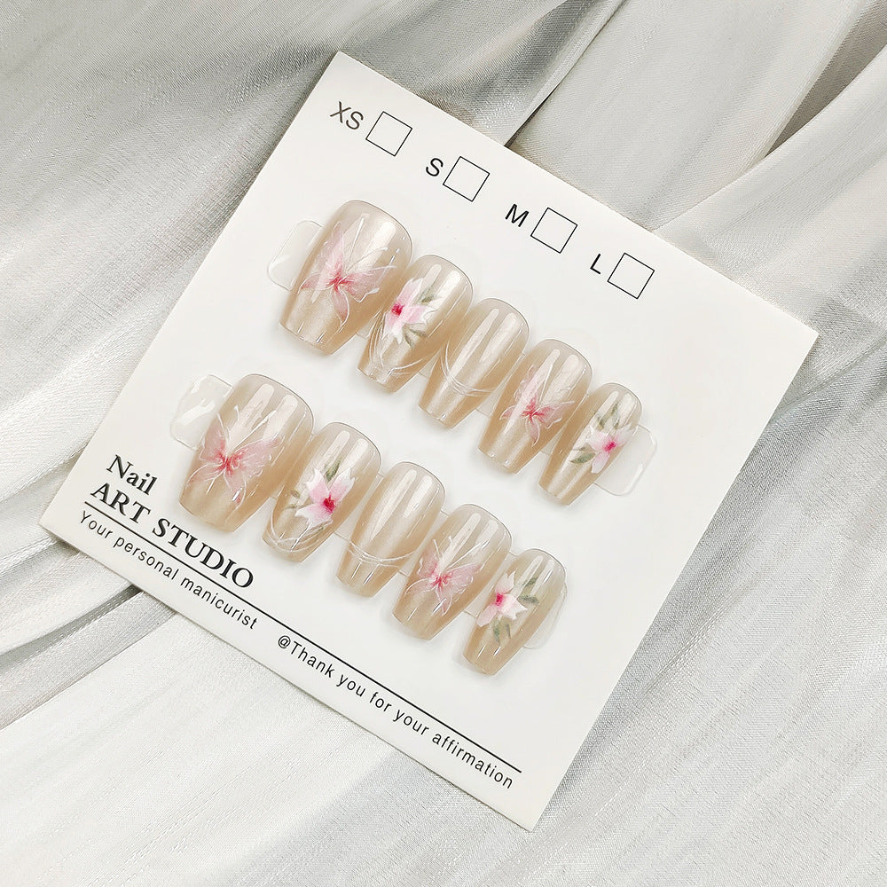 Artificial nail tips with shimmering design Kalsten