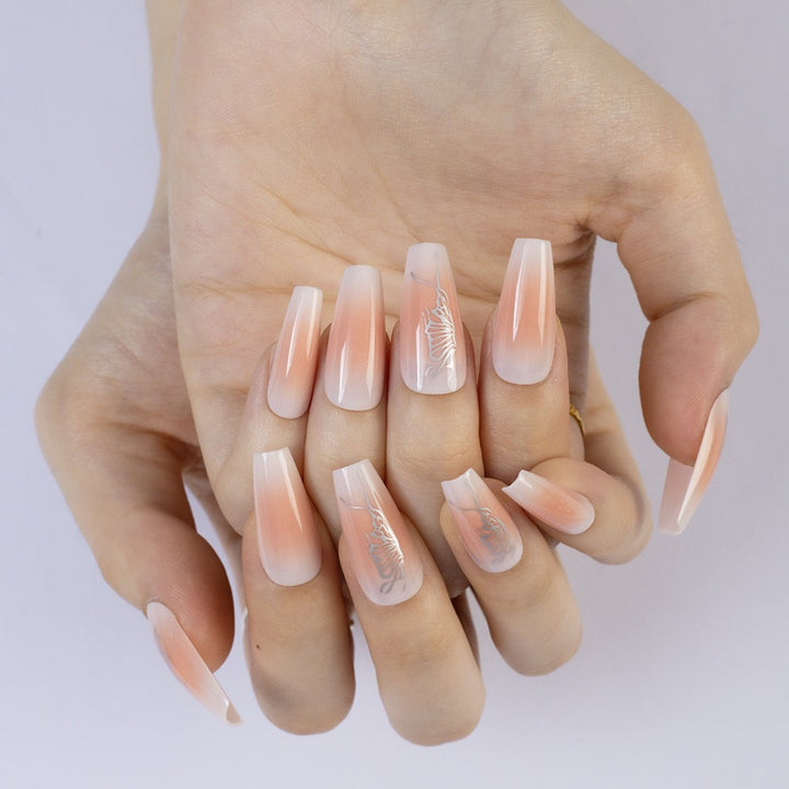 High-gloss artificial nails with rose effect Kalsten