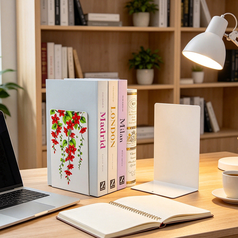 Artistic Floral Design Bookends