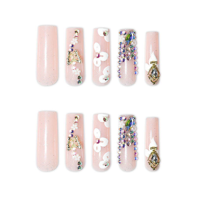 Floral Decorative Press-On Nail Extensions Kalsten