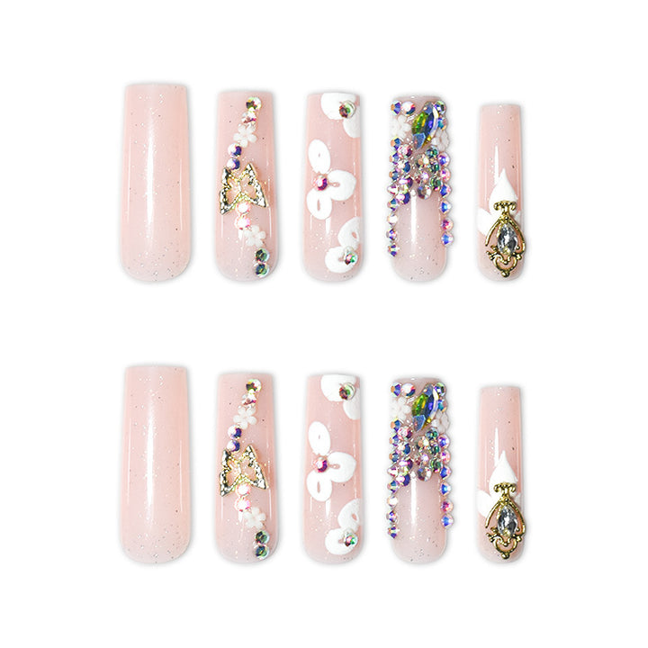 Floral Decorative Press-On Nail Extensions Kalsten