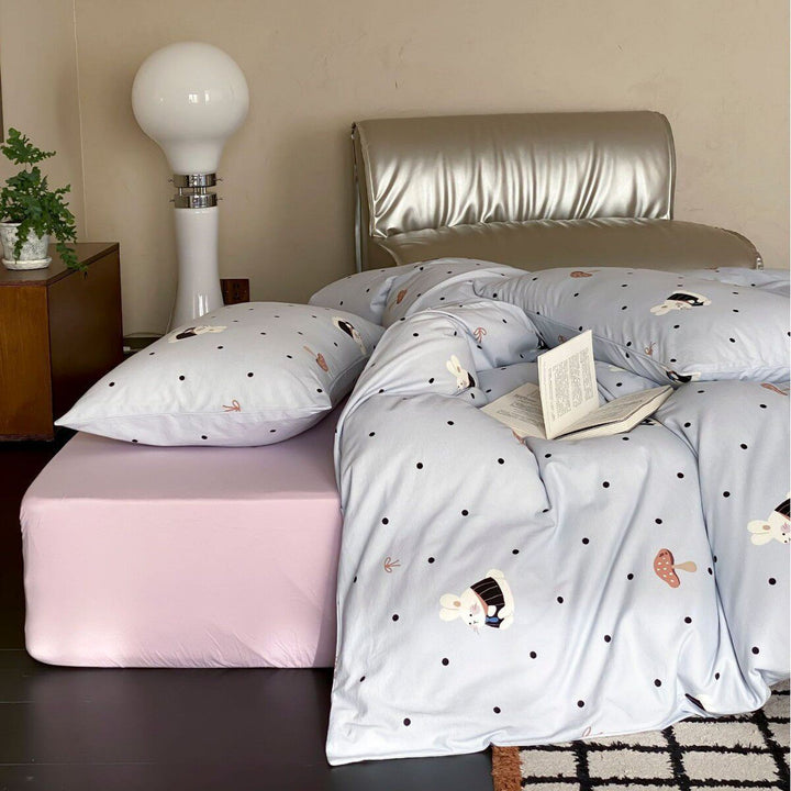 Cotton jersey bedding set with cute dog motif and fine cotton touch