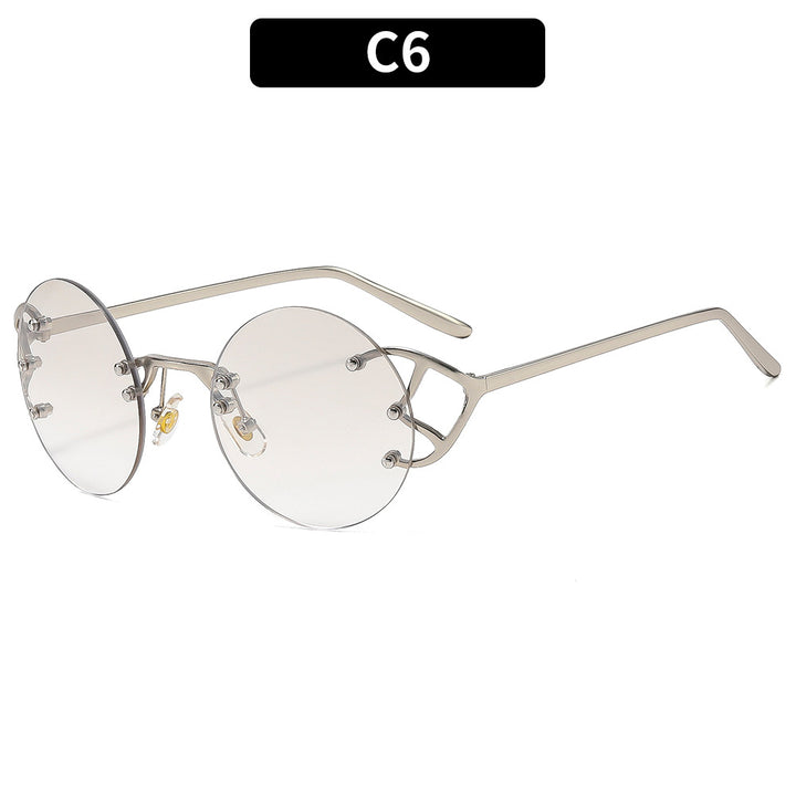 Geometric Round Frame Sunglasses