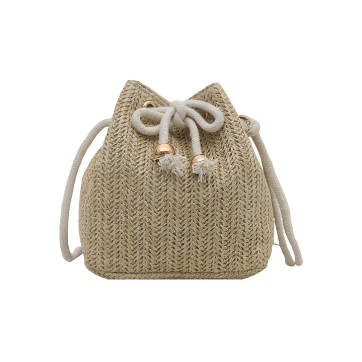 Bohemian Straw Bucket Bag Kalsten