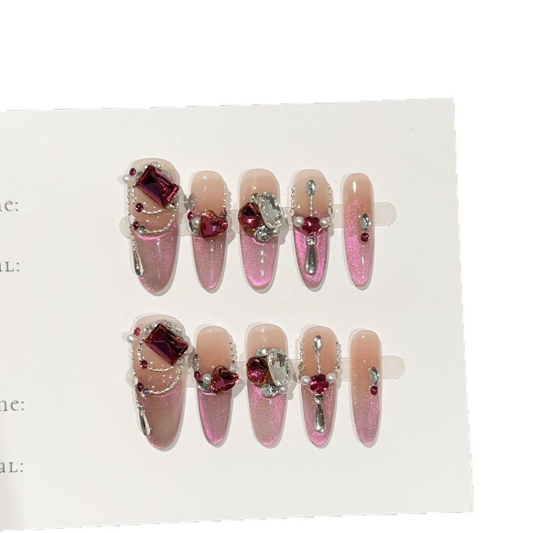Sparkling Jewel-Embellished Press-On Nail Set