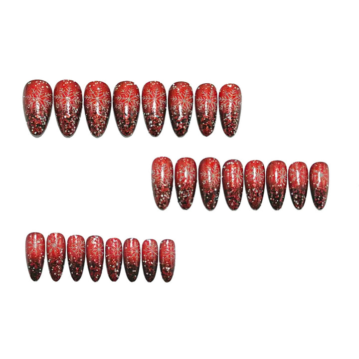 Glittering artificial nails with winter design Kalsten