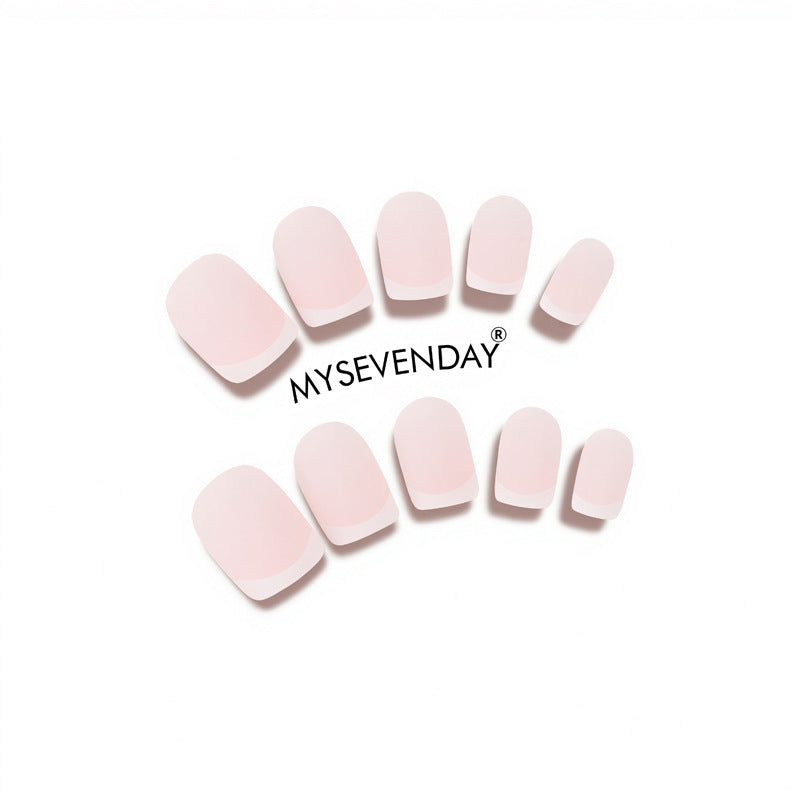 Matte French Tip Press-On Nail Set Kalsten