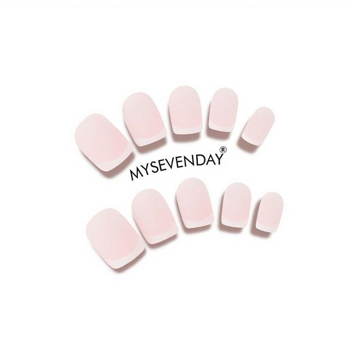 Matte French Tip Press-On Nail Set Kalsten