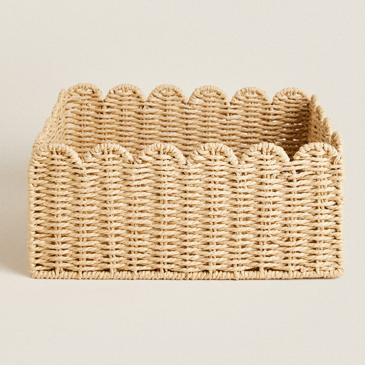 Scalloped Woven Storage Basket Kalsten