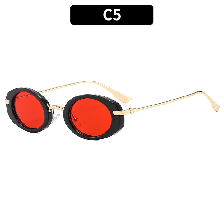 Fashionable Retro Oval Sunglasses
