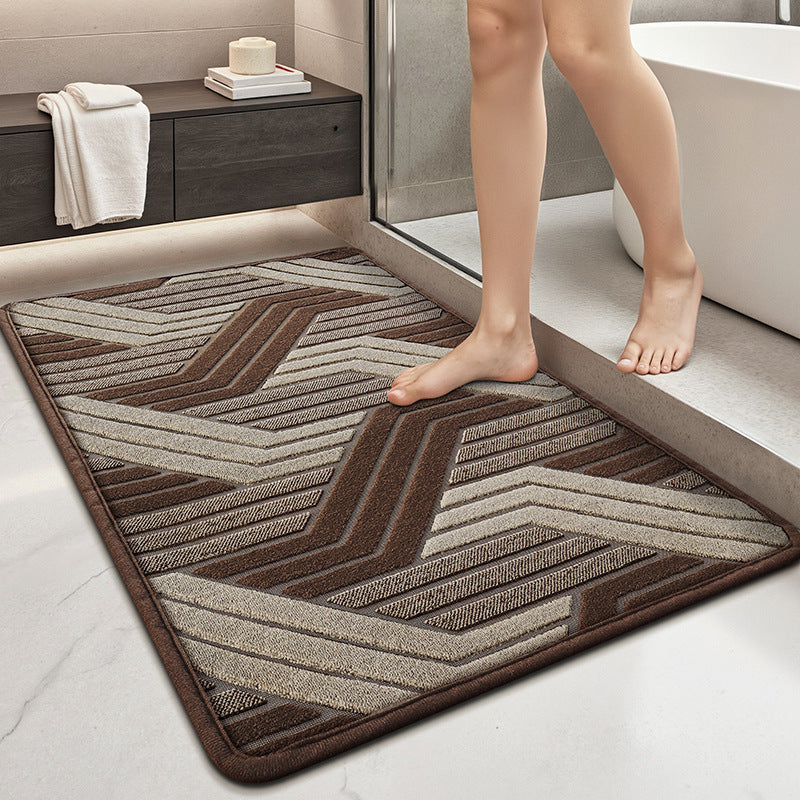 Textured Geometric Pattern Bath Mat