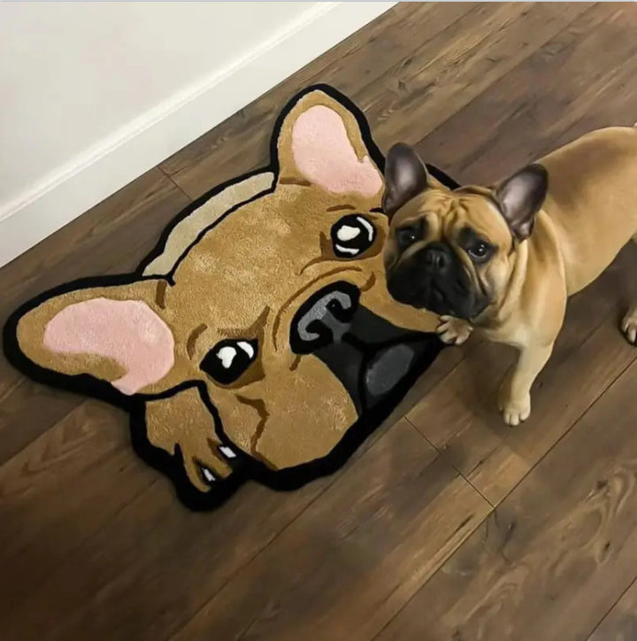 French Bulldog-Shaped Carpet