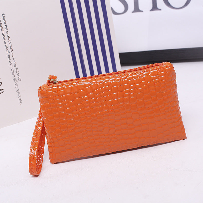 Elegant Crocodile Patterned Clutch Bag