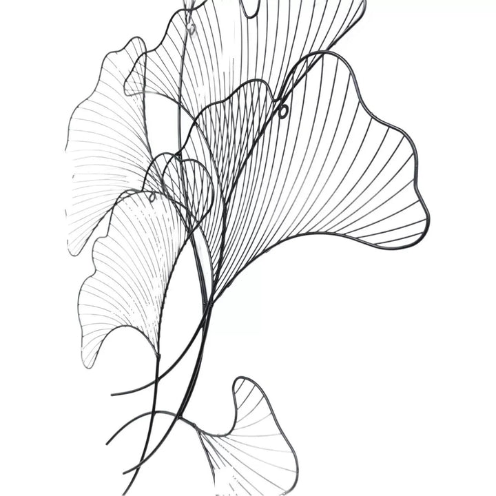Elegant Ginkgo Leaf Metal Wall Sculpture Kalsten