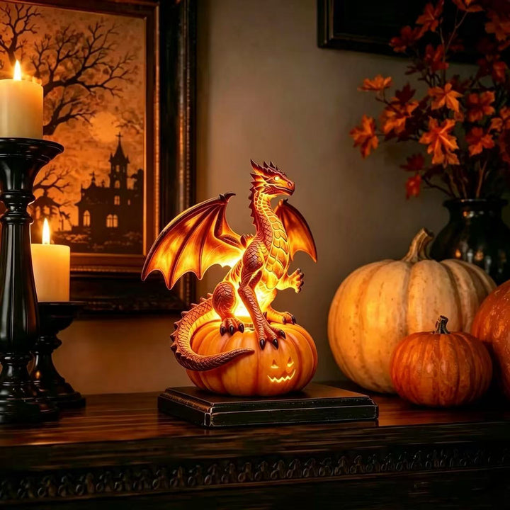 Decorative dragon on pumpkin lamp Kalsten