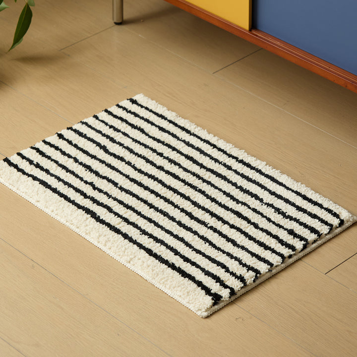 Cozy Striped Plush Bath Mat Kalsten