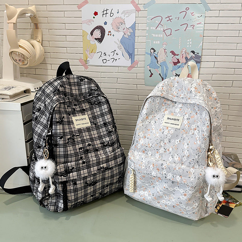 Trendy Checked Backpack Kalsten