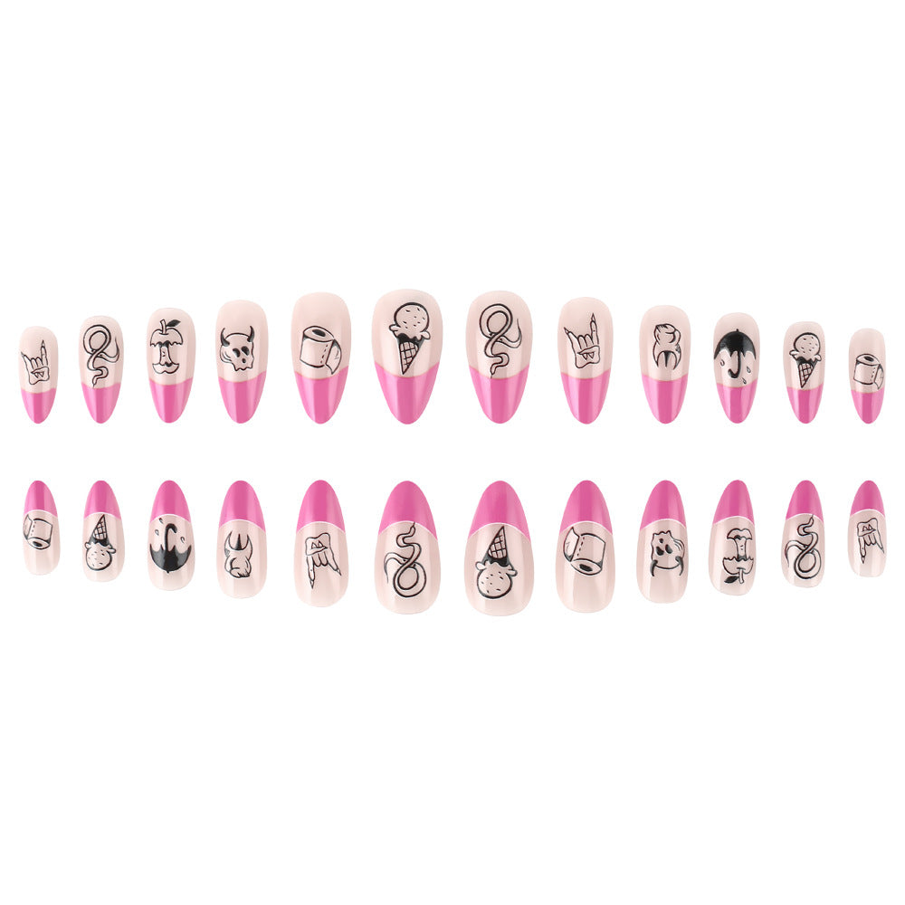 Artistic Press-On Nail Set with Funky Designs Kalsten