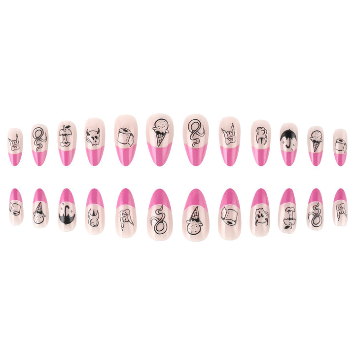 Artistic Press-On Nail Set with Funky Designs Kalsten