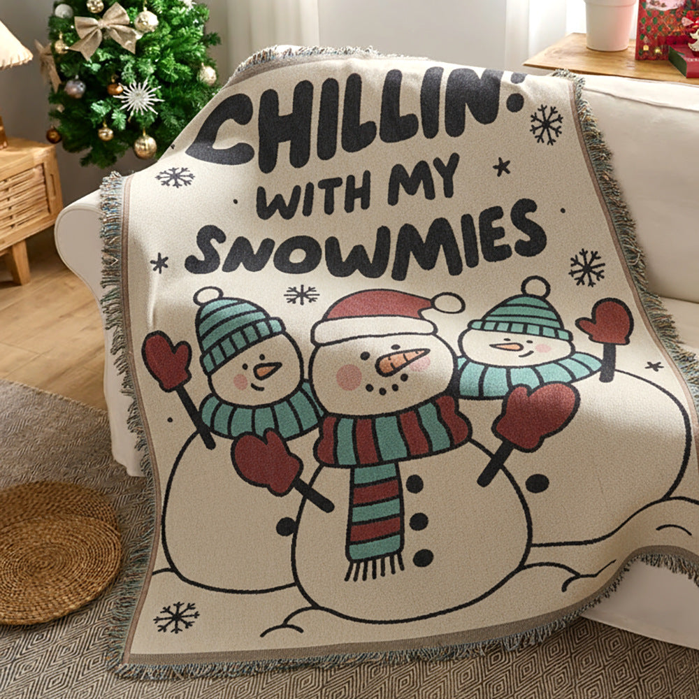Cozy Playful Holiday-Themed Throw Blanket