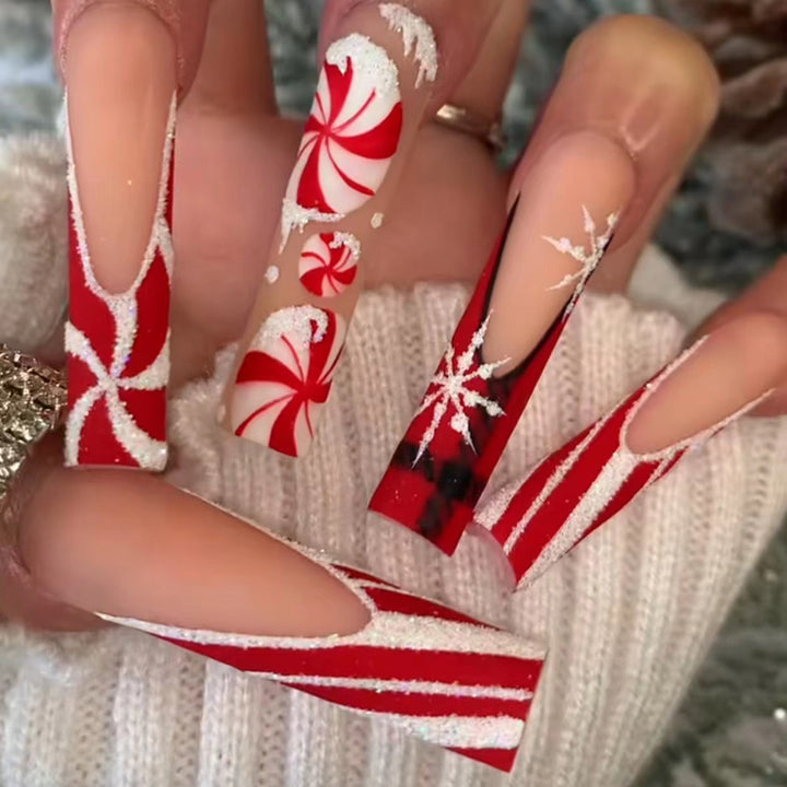 Holiday-Themed Stiletto Nail Art Extensions Kalsten