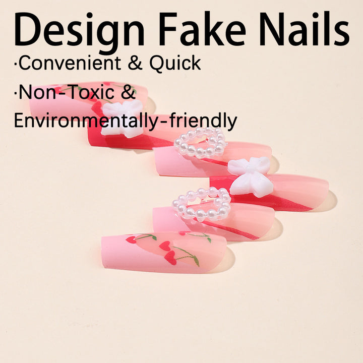 Artificial nail set with romantic floral designs Kalsten