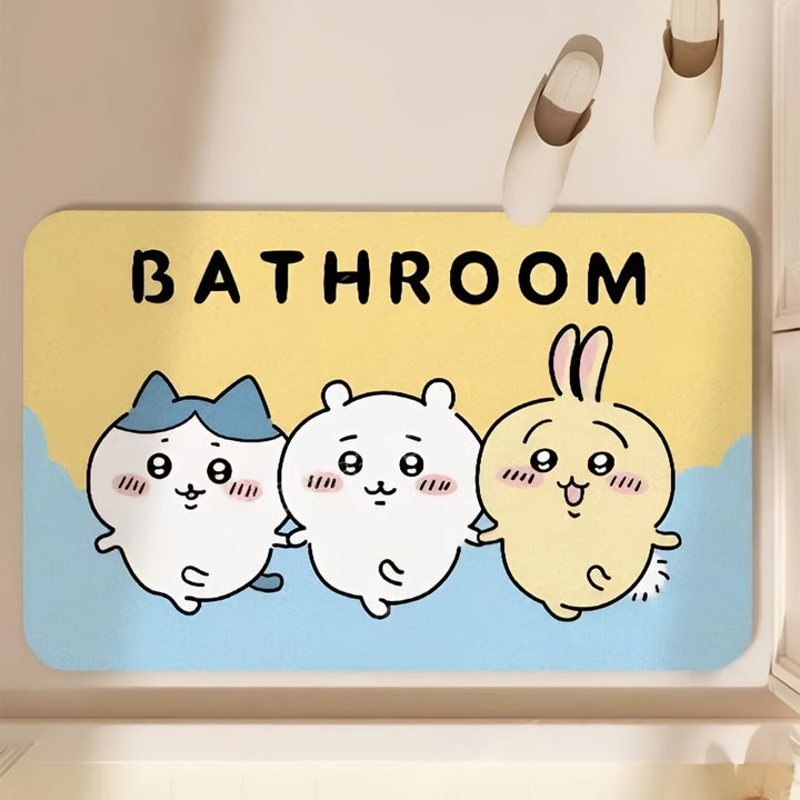 Cartoon-Themed Absorbent Bath Mat