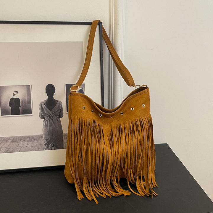 Suede Fringe Shoulder Bag Kalsten