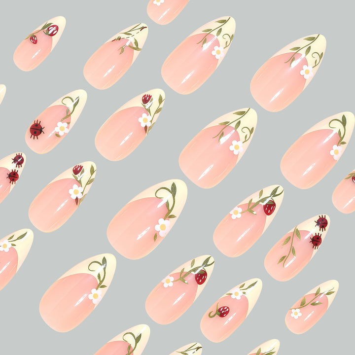 Artistic Floral Stiletto Nail Tips Kalsten