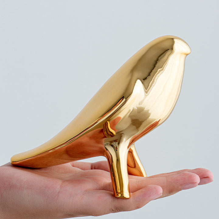 Elegant Artificial Ceramic Bird Sculpture Kalsten