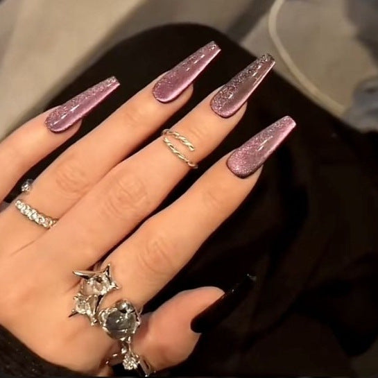 Glittery Long Stiletto Press-On Nail Set Kalsten