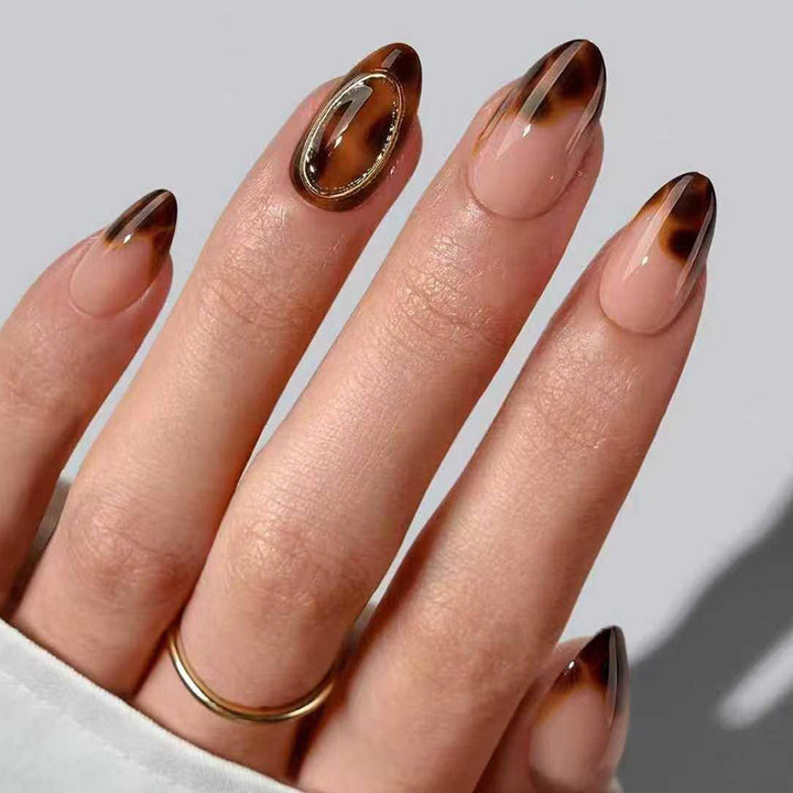 Shiny Artificial Nails in Elegant Teardrop Design Kalsten